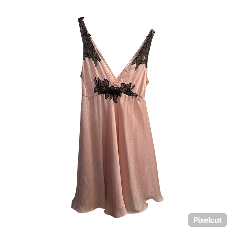 Oscar De La Renta Pink Label Fairy Tale Romance Chemise Babydoll Slip Dress Pink